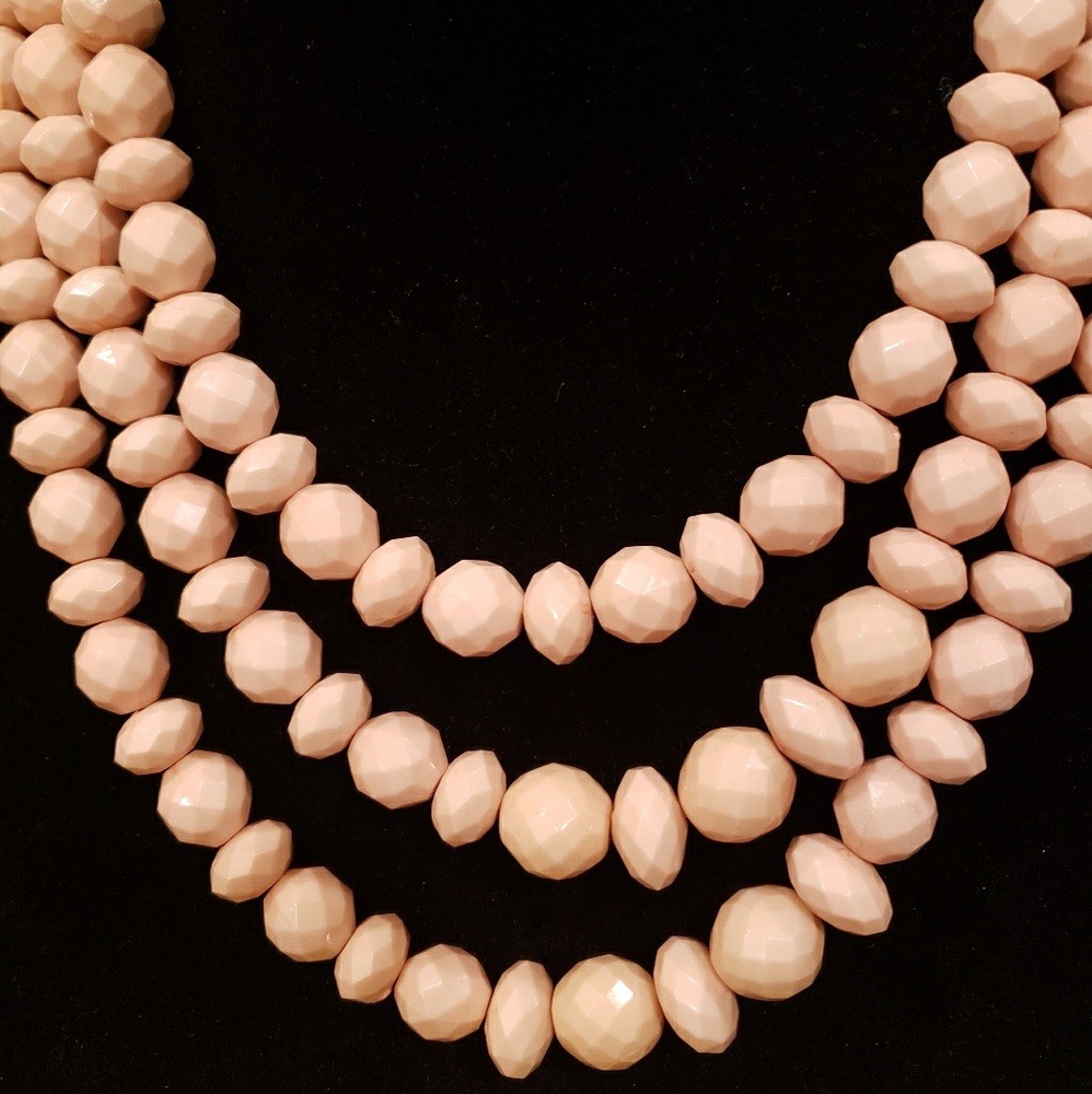 Pale blush pink necklace and earrings